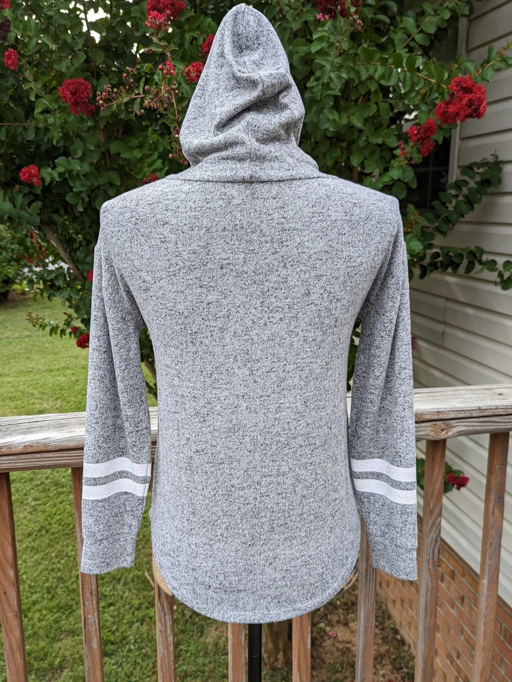 JUSTICE heather grey knit hoodie